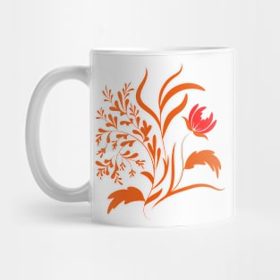 Folk floral art print  Flowers abstract art  poster Mug